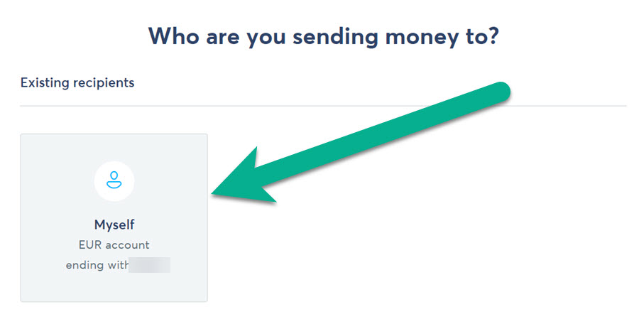 how to use TransferWise - who to send money to