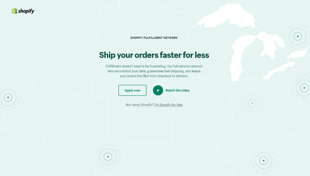 Shopify Fulfillment homepage