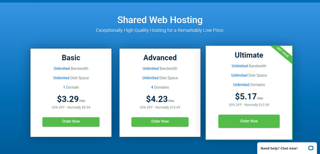 hostwinds shared web hosting