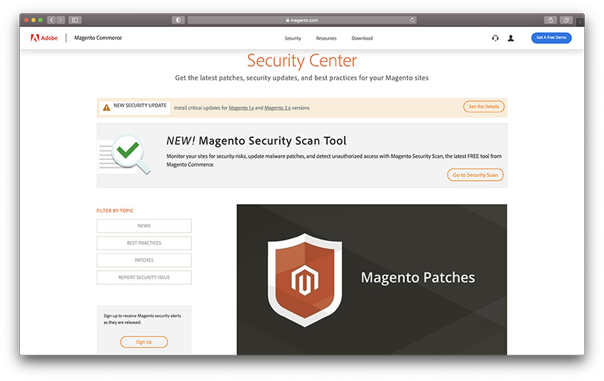 magento security center