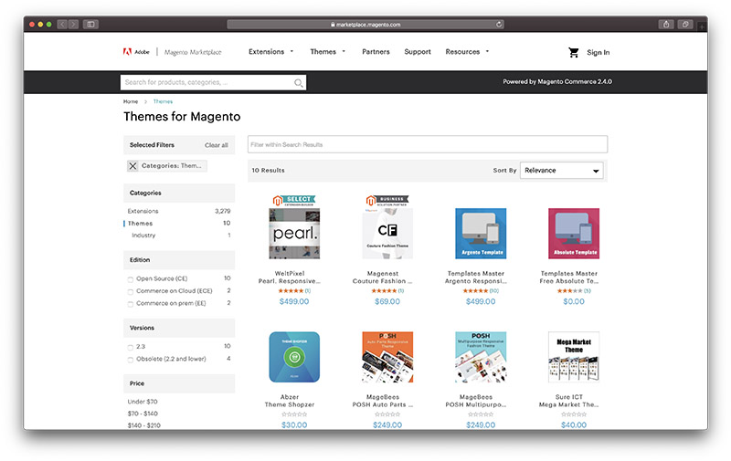 magento themes marketplace