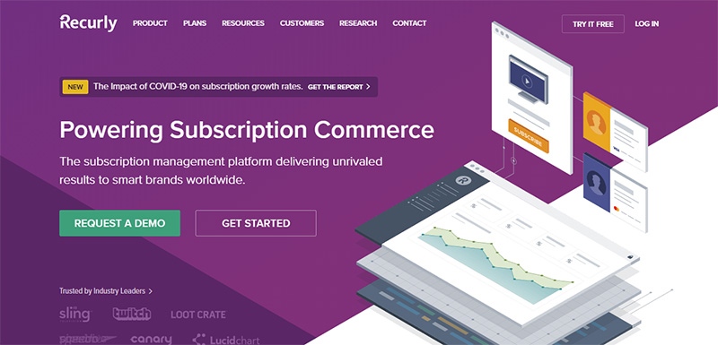 recurly homepage - chargebee vs recurly