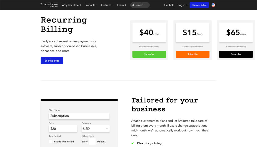 braintree - paypal recurring payments alternative