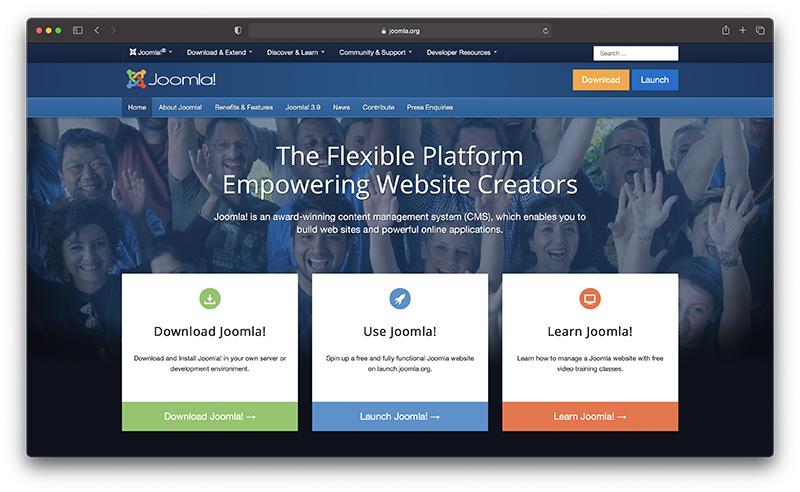 joomla homepage - drupal alternatives