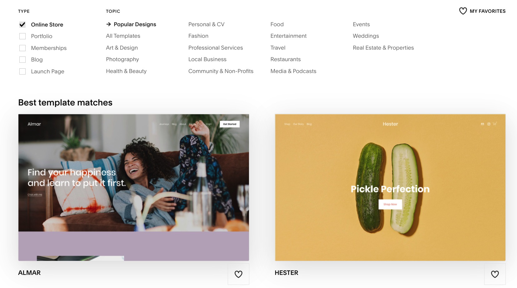 Squarespace templates