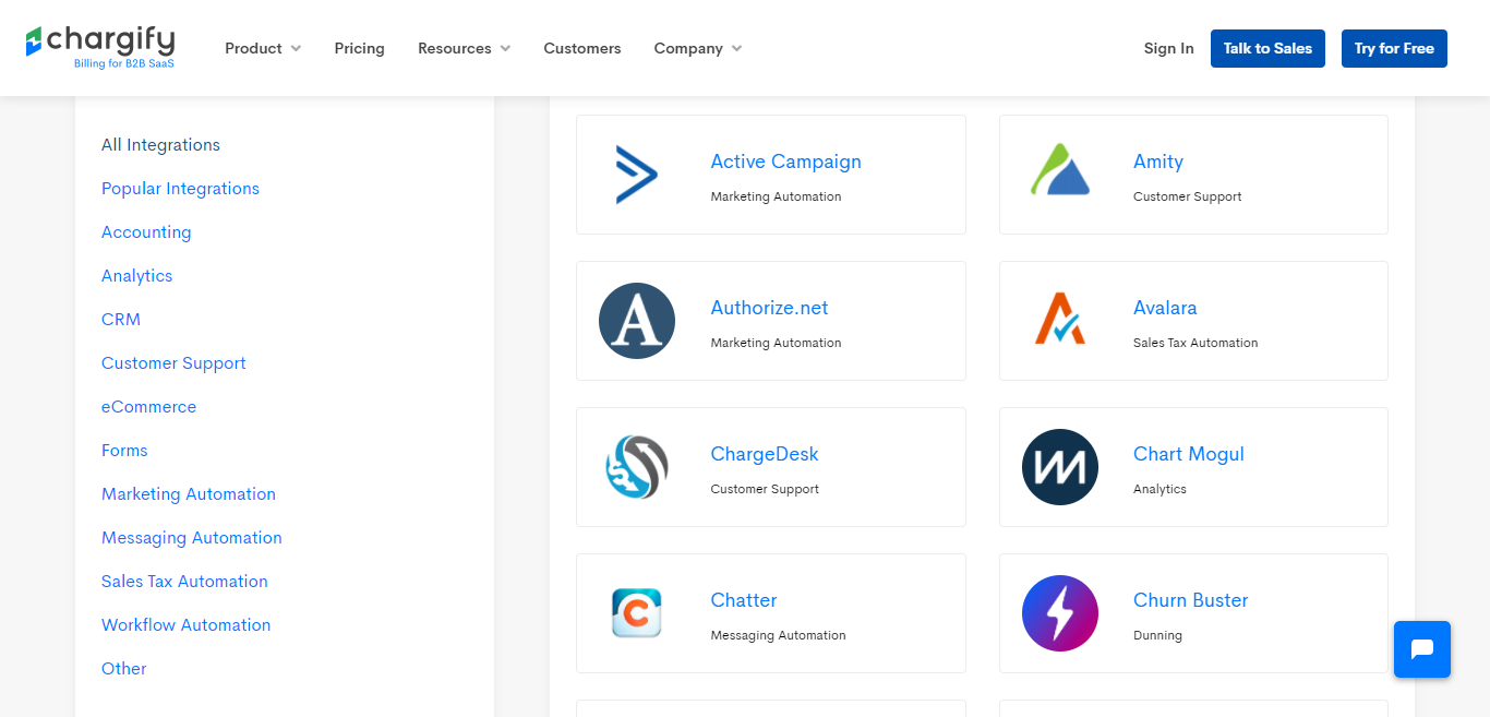 chargify integrations