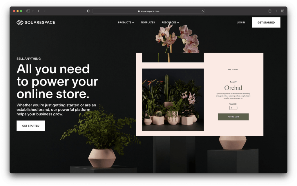 shopify alternatives - squarespace