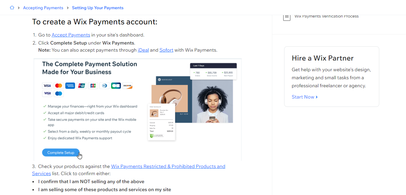 how to create a wix payments acount