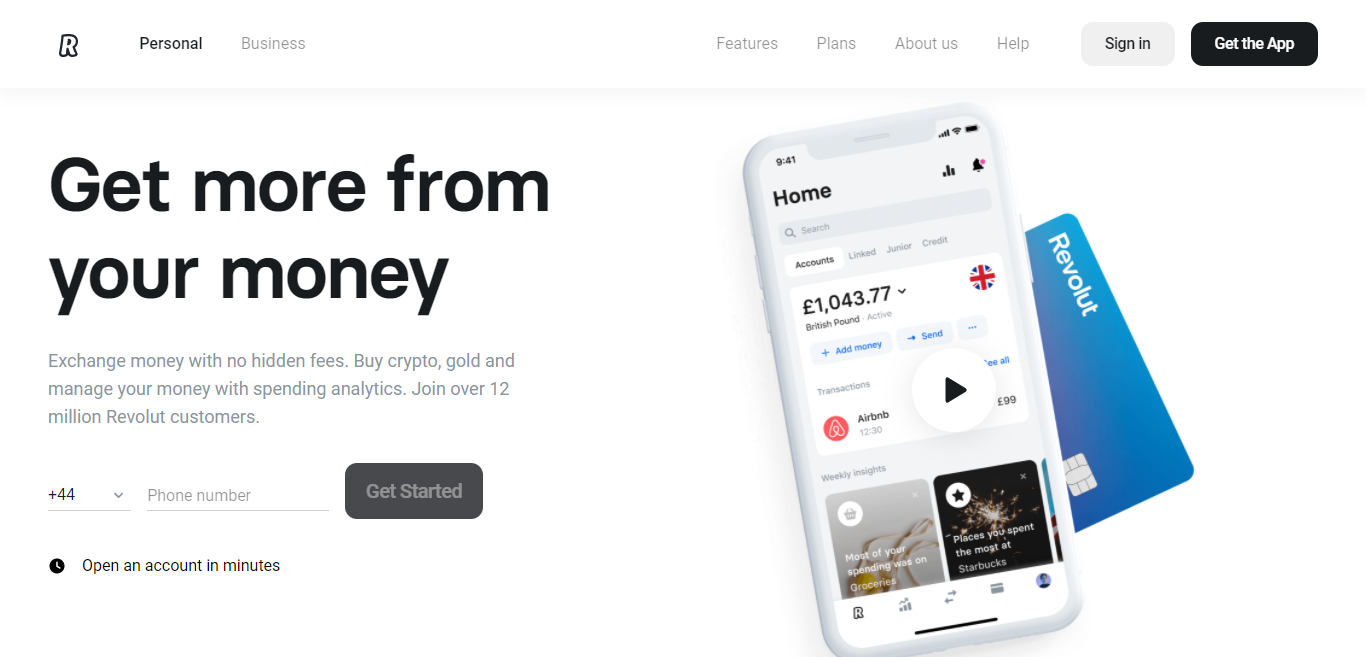 Revolut homepage