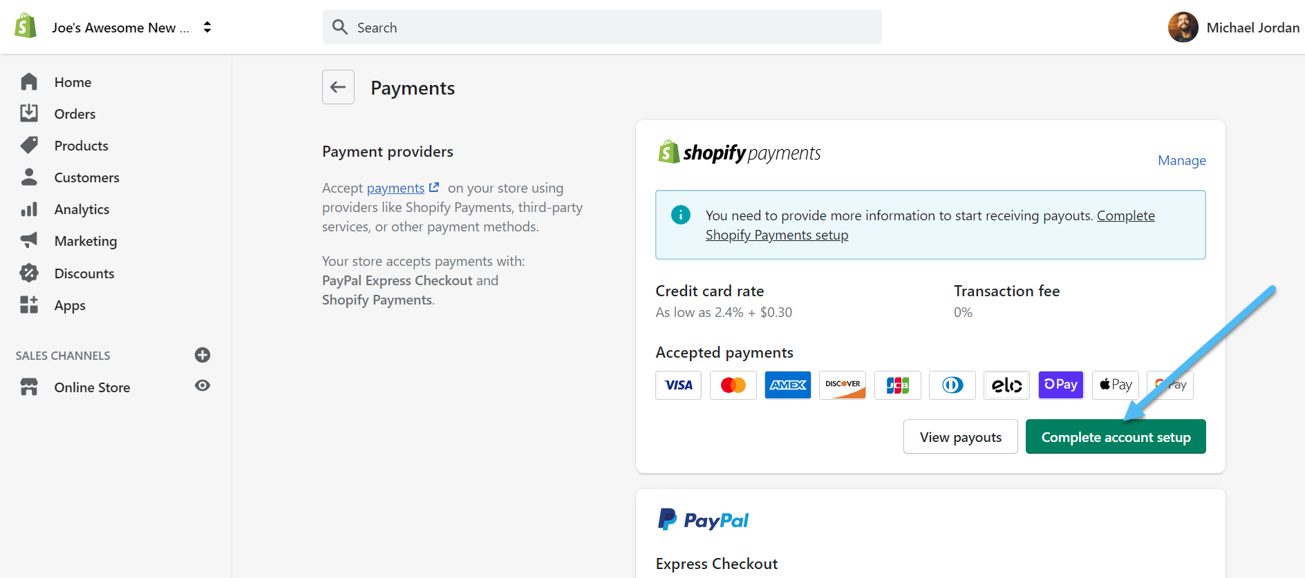 complete account setup