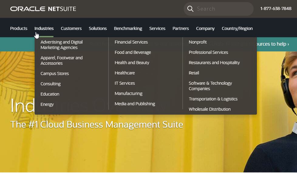 oracle netsuite industries