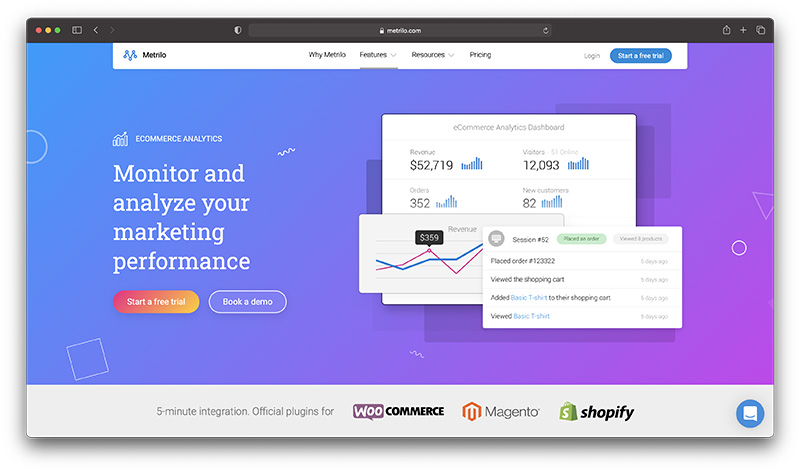 metrilo review - ecommerce analitycs