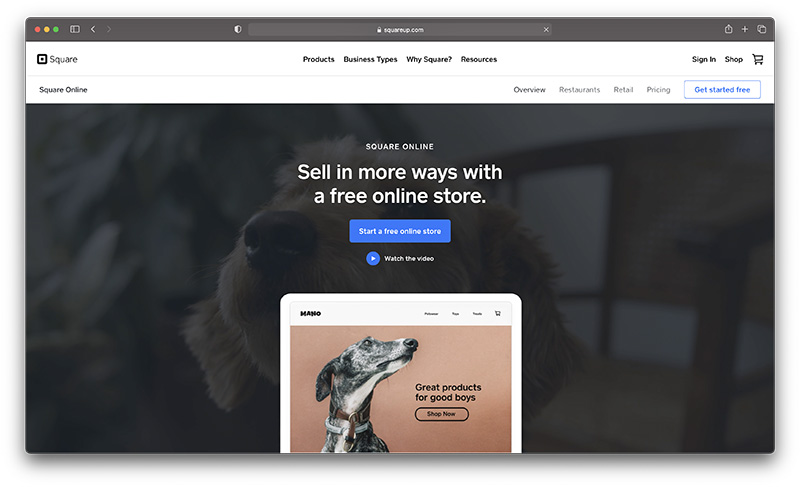 square online homepage - squarespace vs square