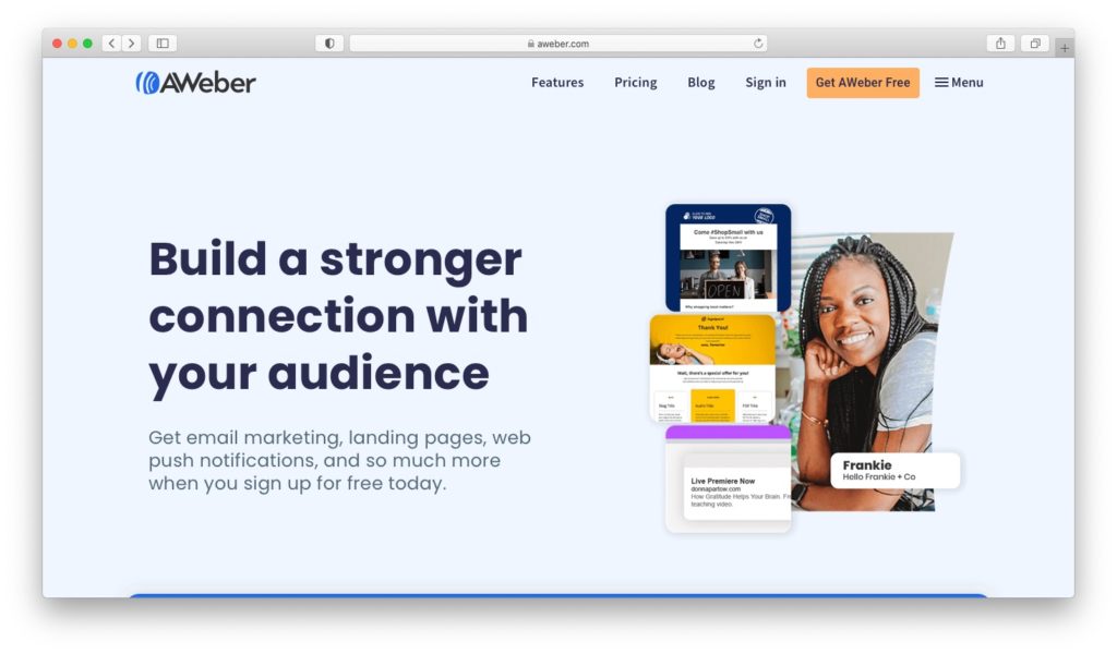 Best free email marketing software: AWeber