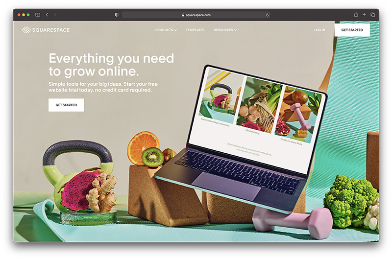 squarespace homepage - shopify vs squarespace vs wix