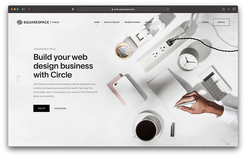 squarespace whitelabel website builder homepage