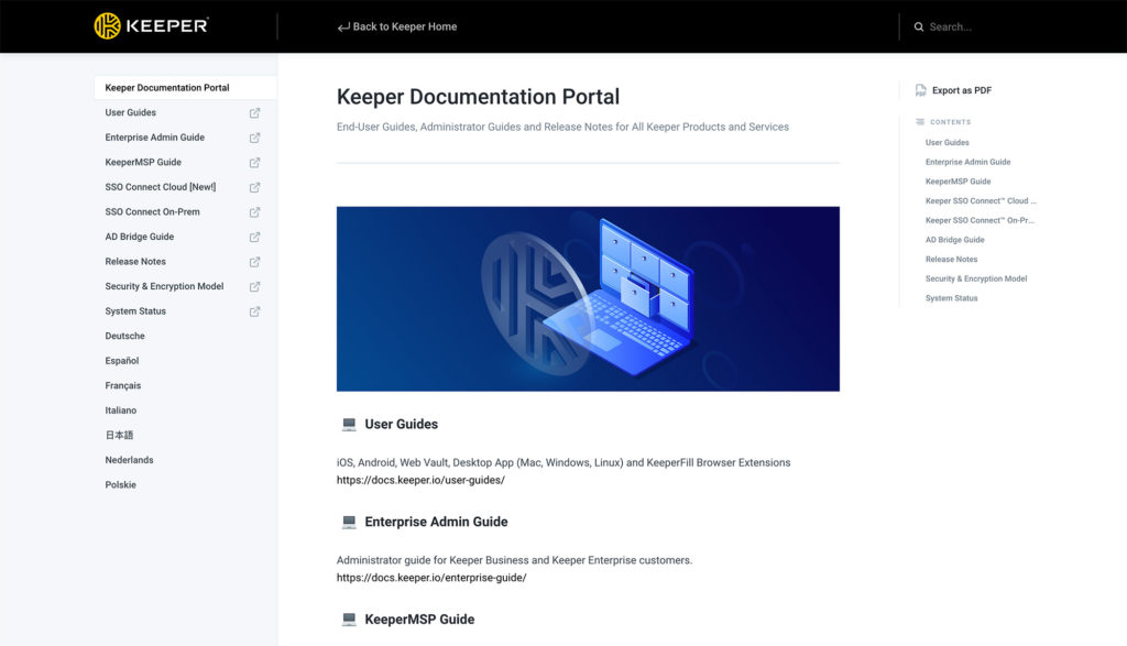 Keeper Documentation Portal