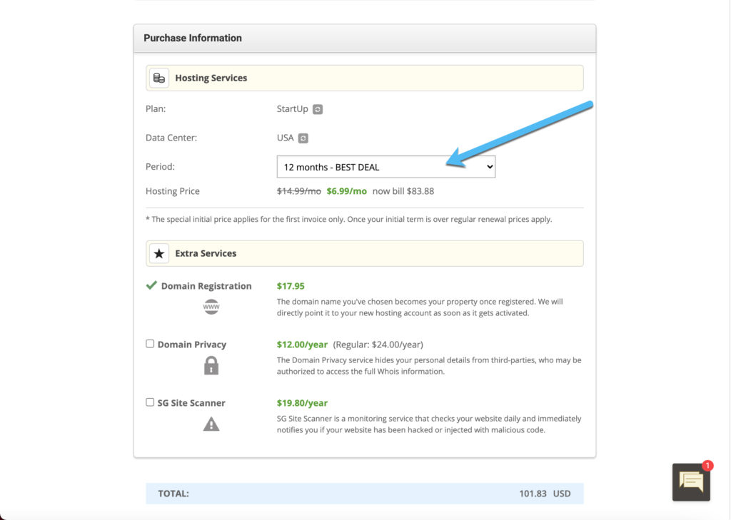 choose a hosting plan - how to start a WordPress blog