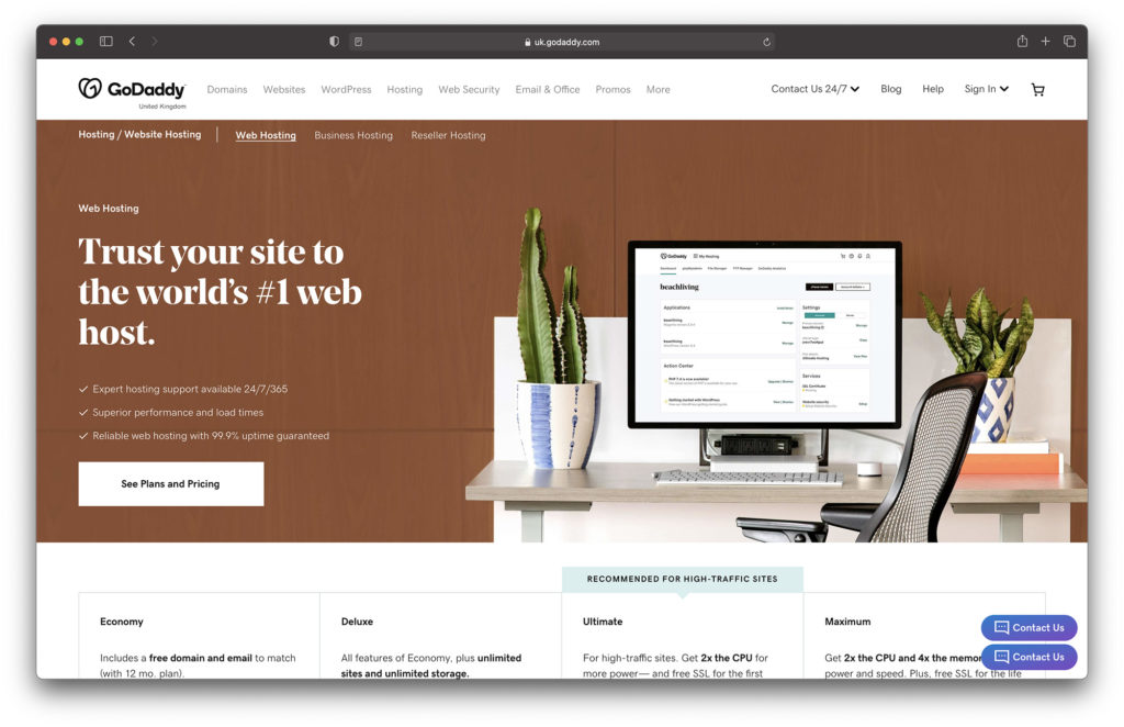 godaddy - best magento hosting services