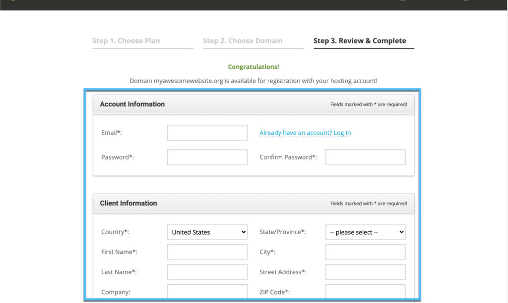 account details 