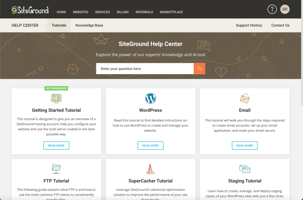 help center - SiteGround review