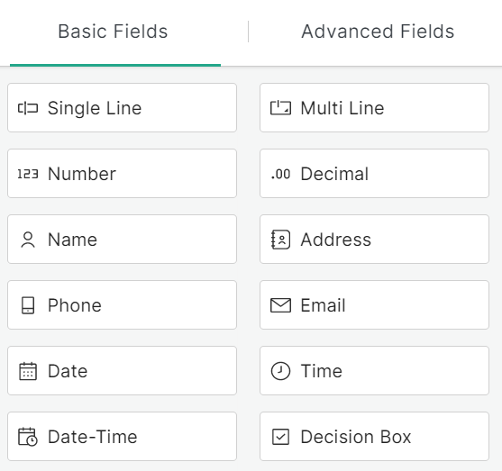 form fields