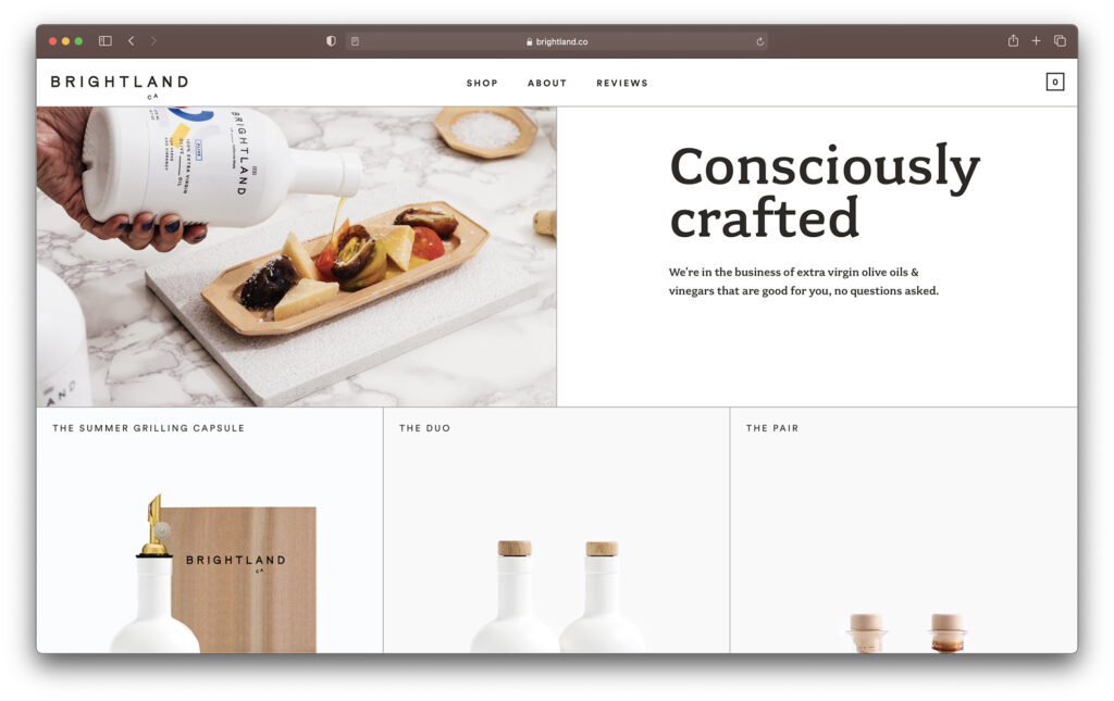 brightland shopify website example