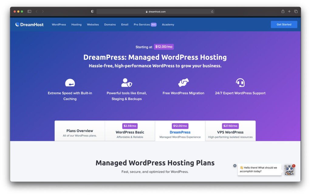 dramhost - managed woocommerce hosting plans