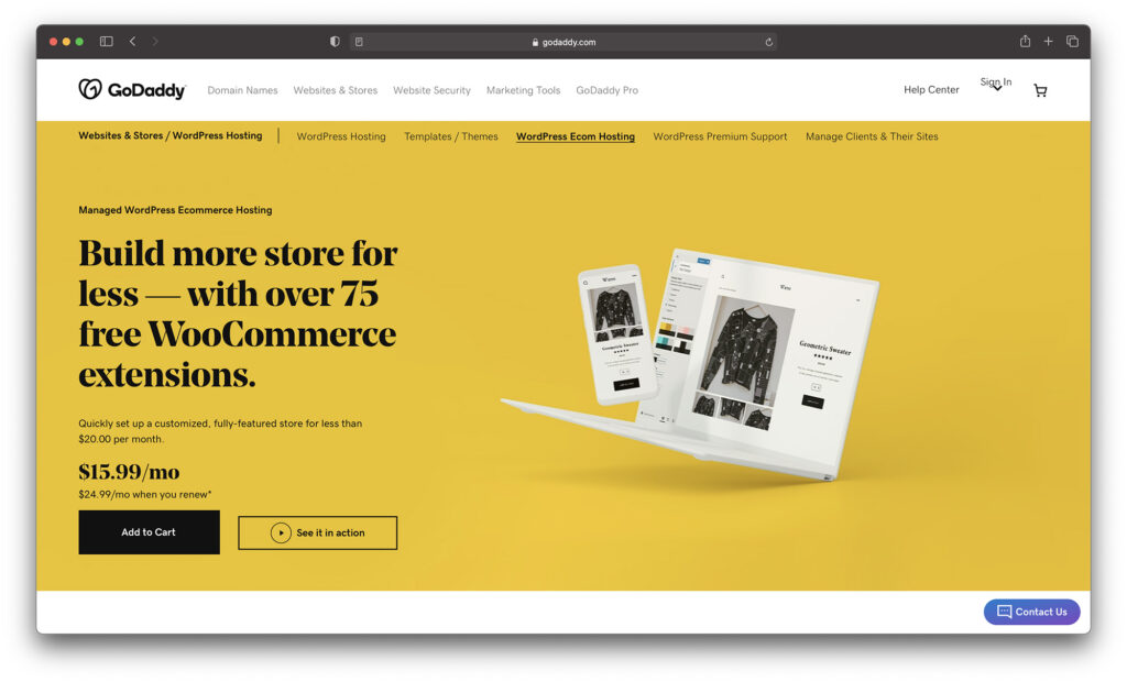 godaddy - managed woocommerce hosting plans