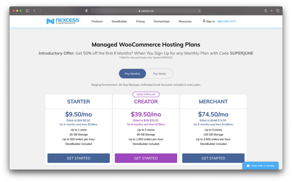 nexcess - managed woocommerce hosting plans