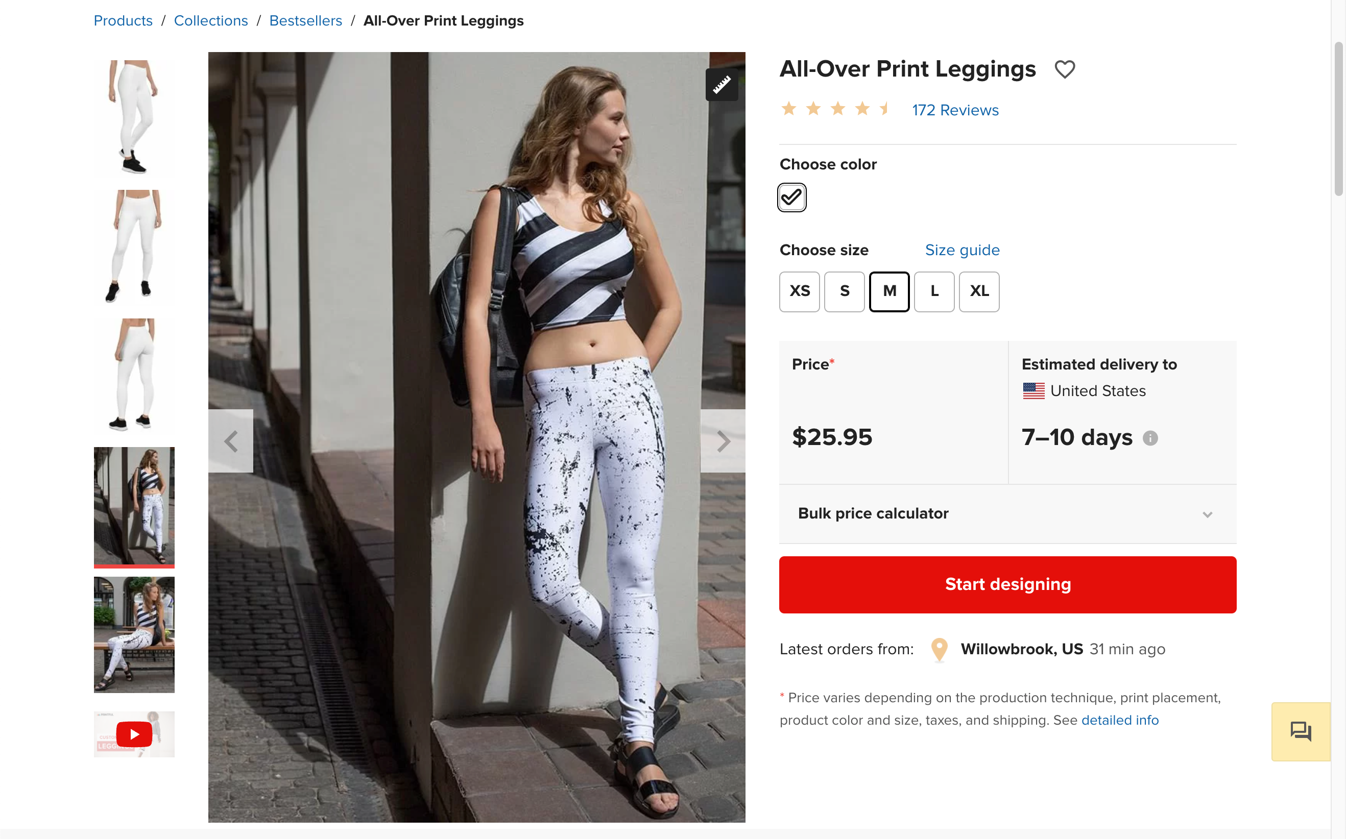 Printful pricing for leggings