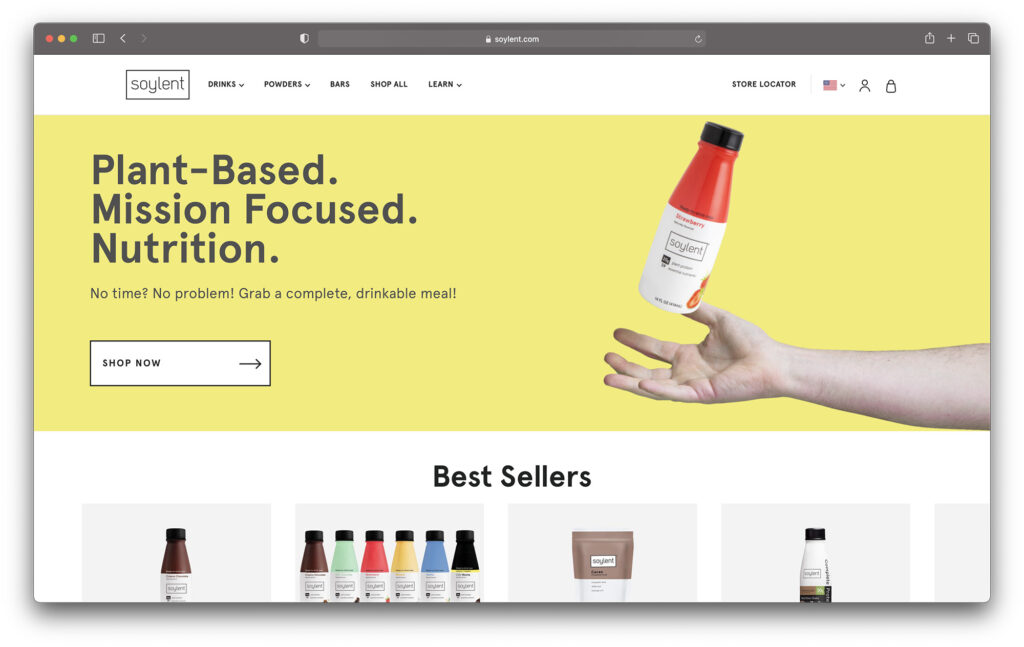 soylent shopify website example