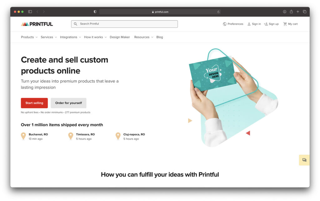 Printful - best bigcommerce dropshipping solutions