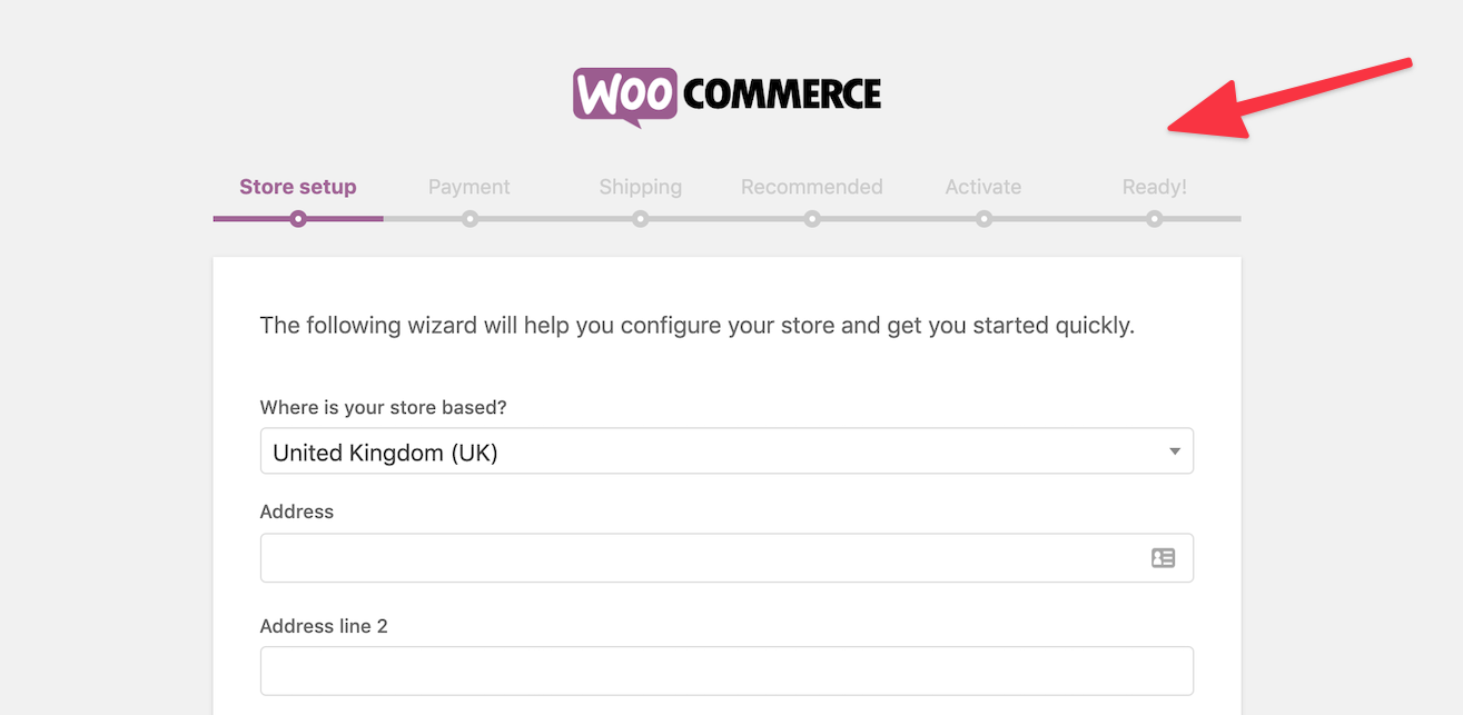 WooCommerce wizard