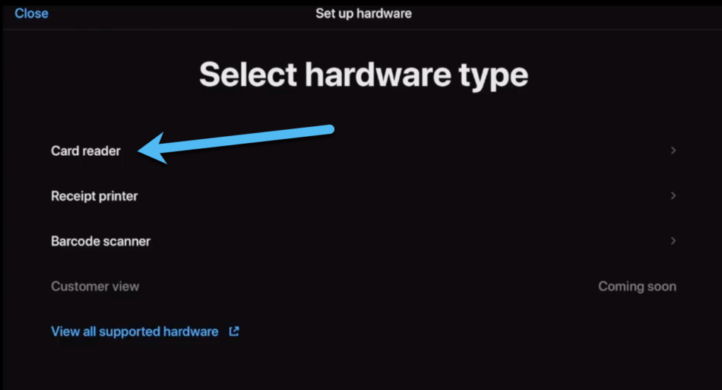card reader - Shopify POS hardware
