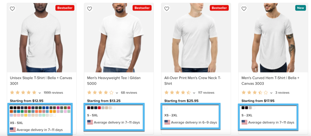 colors and sizes on Printful and WooCommerce