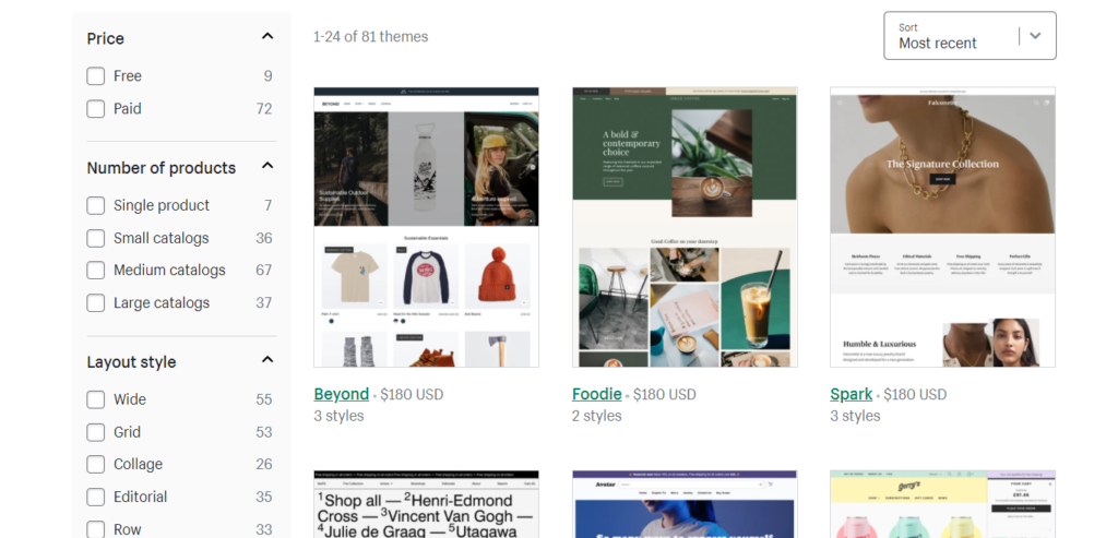 shopify templates