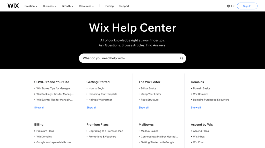 wix help center - godaddy vs wix