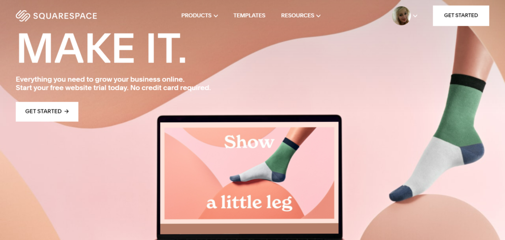 Squarespace homepage