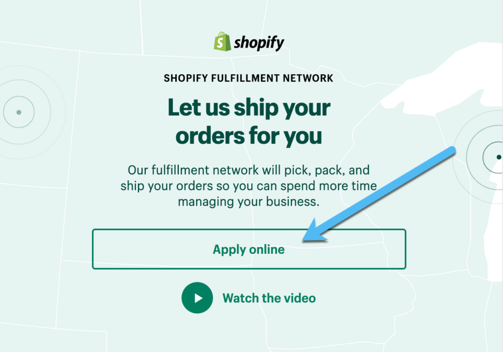 apply online - setup Shopify fulfillment