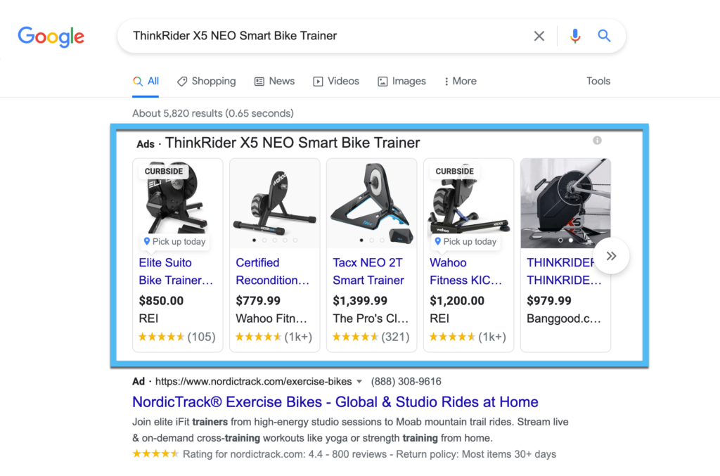 google search example