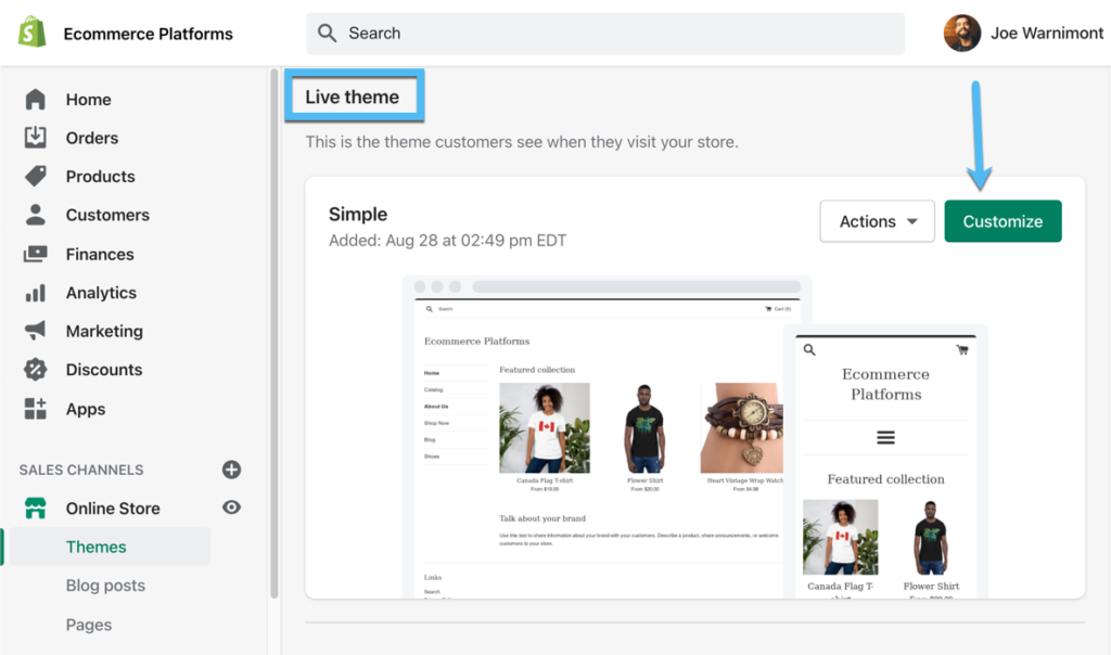 customize a theme - Printify with Shopify