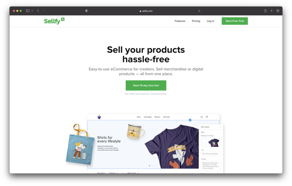 sellfy - print on demand companies