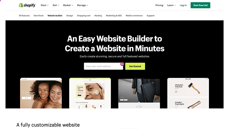 shopify website builder