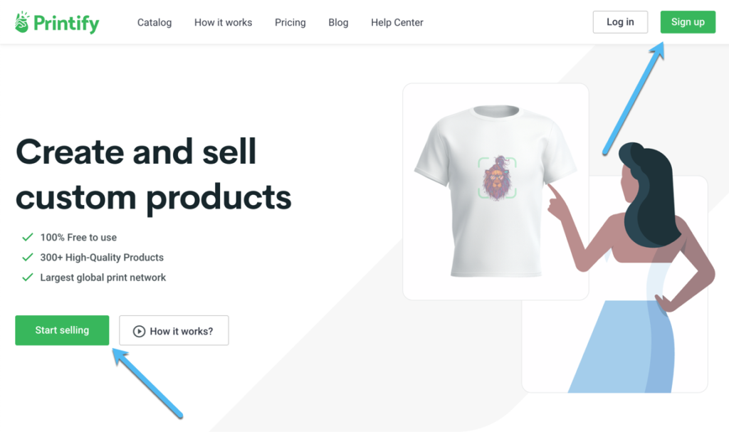 sign up for Printify with Shopify