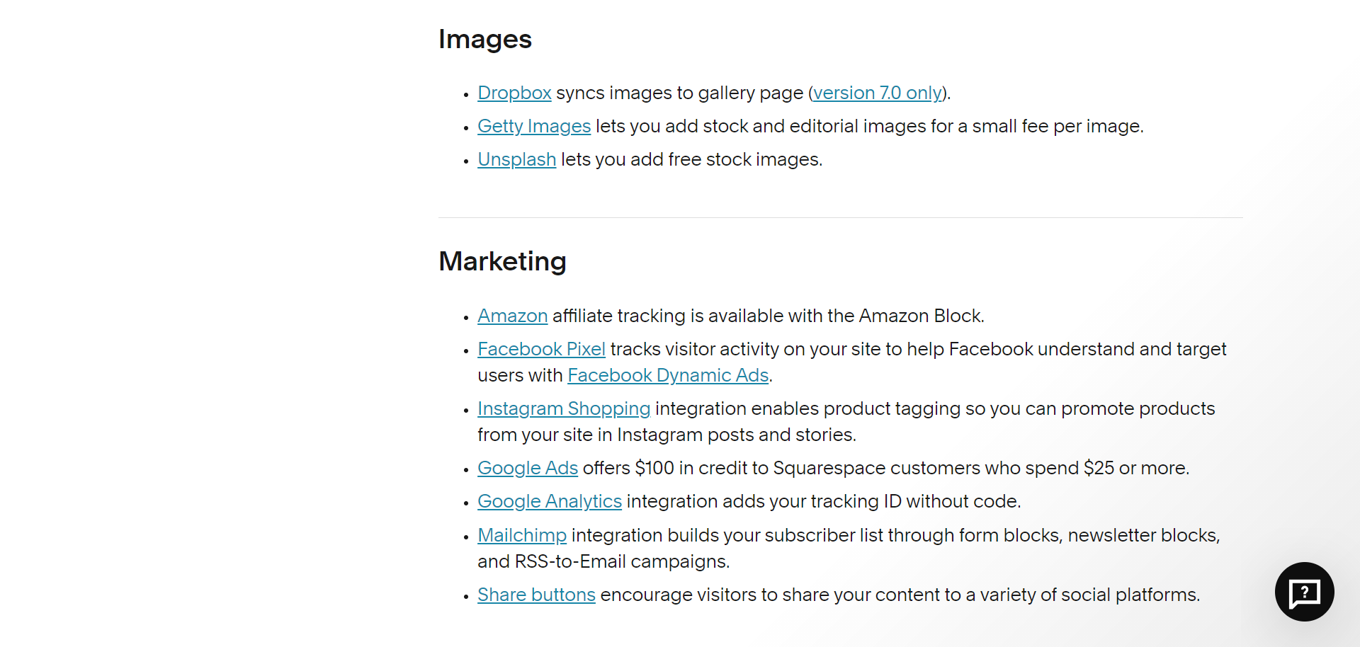 squarespace integrations