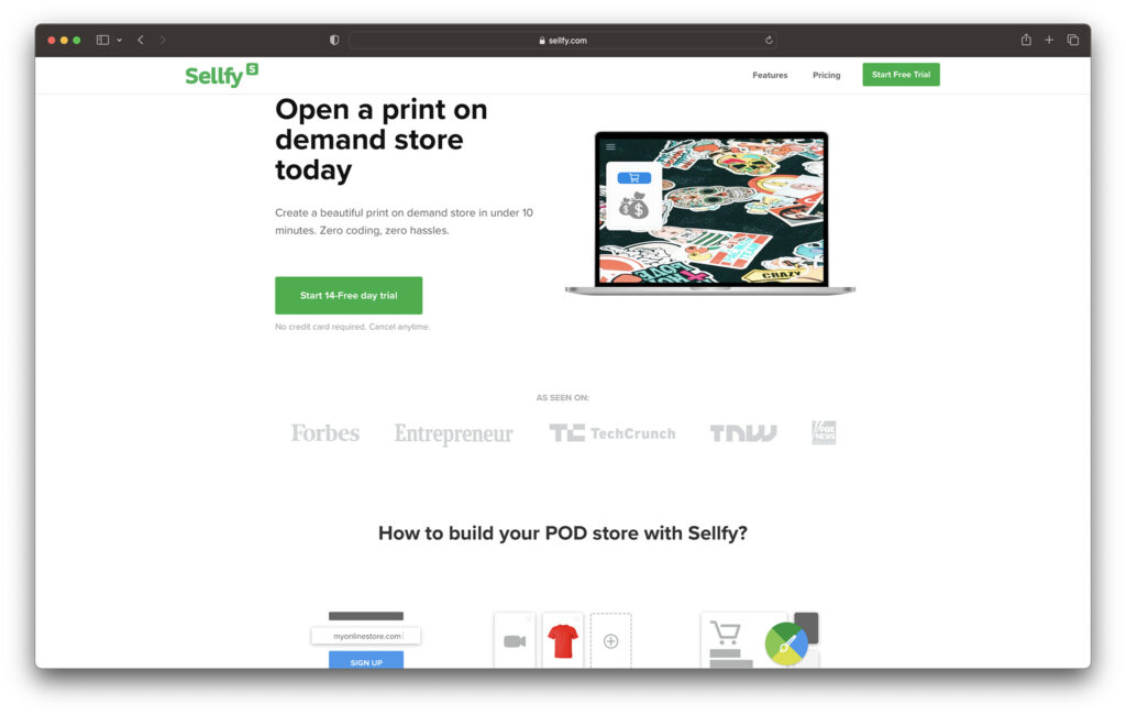 sellfy - best print on demand companies in australia