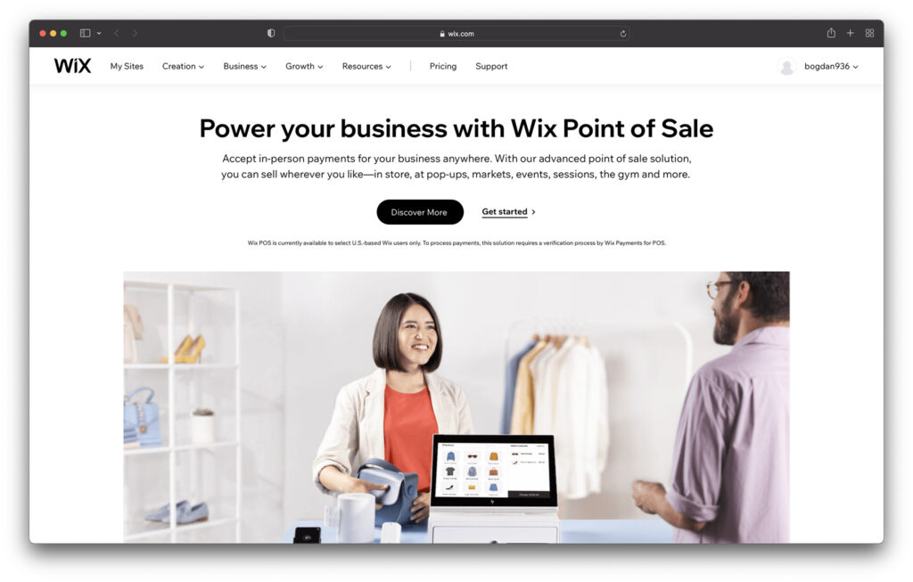 wix pos review homepage