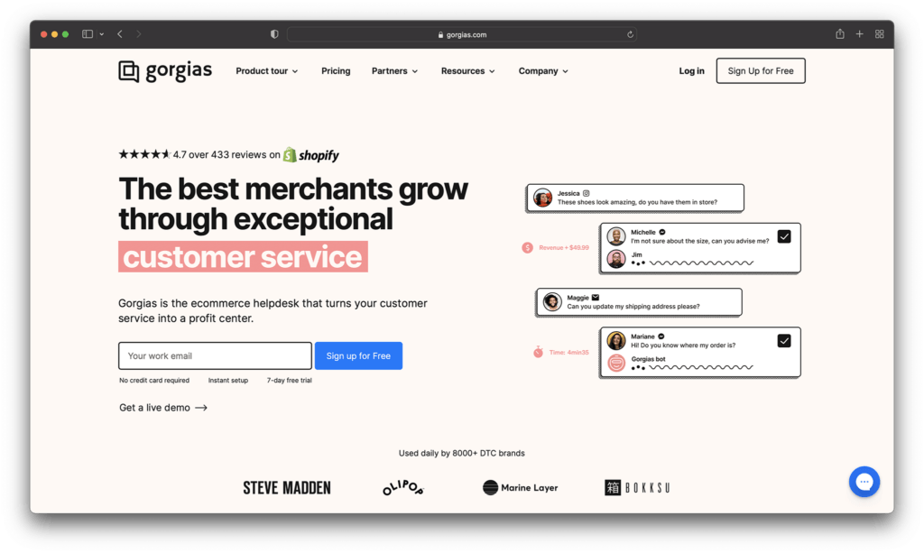 gorgias - best help desk software for shopify