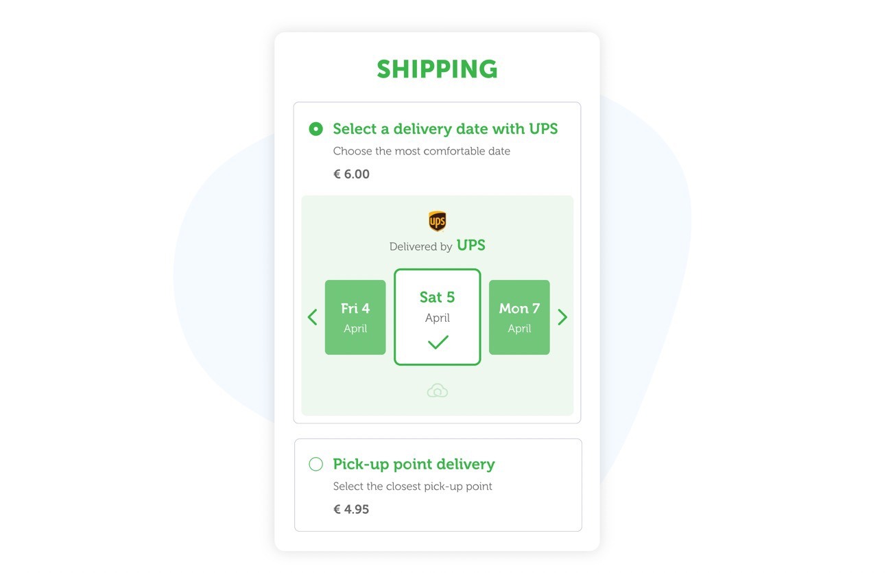 checkout module with shipping date choice